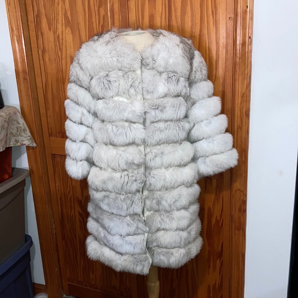 White fur coat
